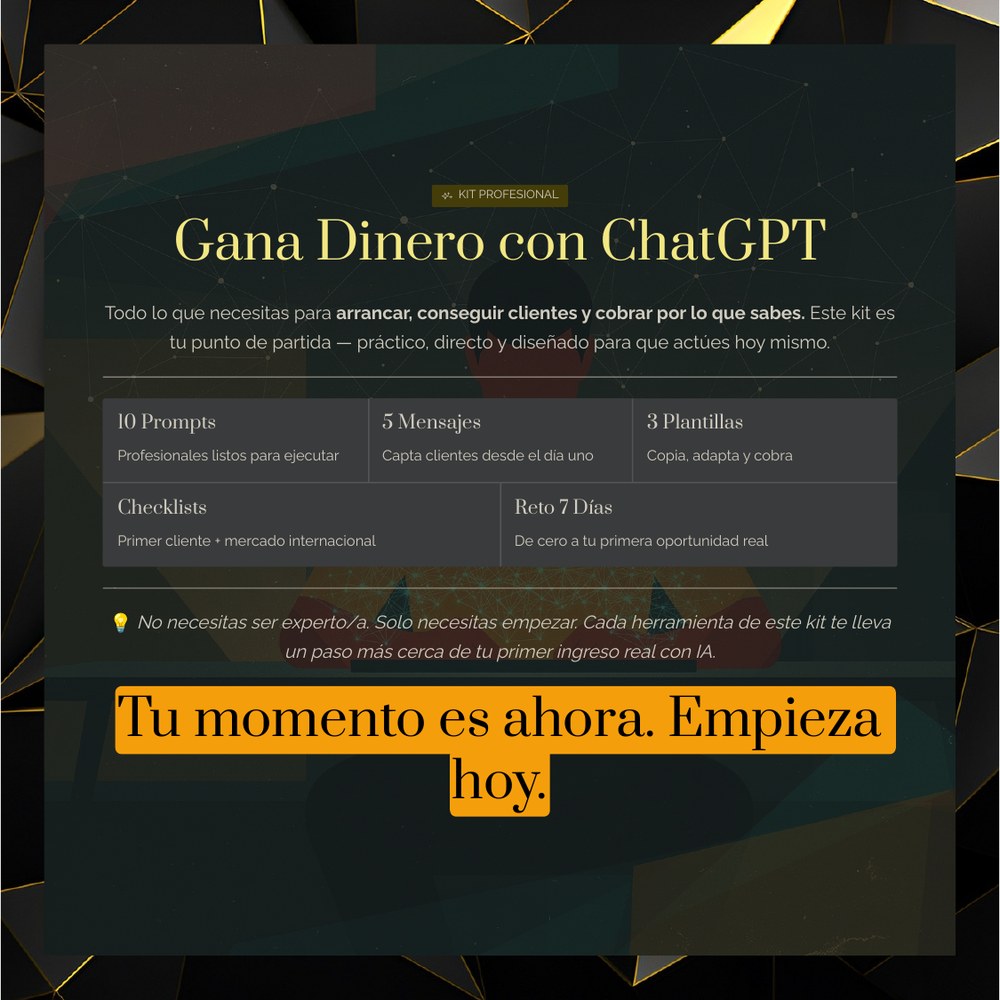 Portada del Kit Profesional Gana Dinero con ChatGPT